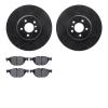 8602-31077 Drilled/Slotted Brake Rotors w/5000 Euro Ceramic Brake Pads Kit [Black], 2009-2017 BMW, Position: Front - image 1
