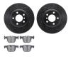 8602-31093 Drilled/Slotted Brake Rotors w/5000 Euro Ceramic Brake Pads Kit [Black], 2012-2020 BMW, Position: Rear - image 1