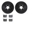8602-31095 Drilled/Slotted Brake Rotors w/5000 Euro Ceramic Brake Pads Kit [Black], 2013-2020 BMW, Position: Front - image 1