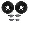 8602-31108 Drilled/Slotted Brake Rotors w/5000 Euro Ceramic Brake Pads Kit [Black], 2007-2019 BMW, Position: Rear - image 1