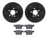 8602-31115 Drilled/Slotted Brake Rotors w/5000 Euro Ceramic Brake Pads Kit [Black], 2011-2018 BMW, Position: Front - image 1