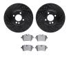 8602-32002 Drilled/Slotted Brake Rotors w/5000 Euro Ceramic Brake Pads Kit [Black], 2002-2006 Mini, Position: Front - image 1