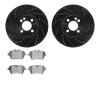 8602-32007 Drilled/Slotted Brake Rotors w/5000 Euro Ceramic Brake Pads Kit [Black], 2007-2015 Mini, Position: Front - image 1
