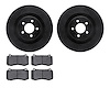 8602-39000 Drilled/Slotted Brake Rotors w/5000 Euro Ceramic Brake Pads Kit [Black], Fits Select Mopar, Position: Front - image 1