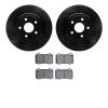 8602-42005 Drilled/Slotted Brake Rotors w/5000 Euro Ceramic Brake Pads Kit [Black], Fits Select Mopar, Position: Rear - image 1