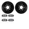 8602-42008 Drilled/Slotted Brake Rotors w/5000 Euro Ceramic Brake Pads Kit [Black], Fits Select Mopar, Position: Rear - image 1