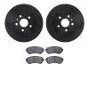 8602-46009 Drilled/Slotted Brake Rotors w/5000 Euro Ceramic Brake Pads Kit [Black], 2014-2014 GM, Position: Front - image 1