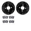 8602-54007 Drilled/Slotted Brake Rotors w/5000 Euro Ceramic Brake Pads Kit [Black], 2001-2019 Ford/Lincoln/Mercury/Mazda, Positi - image 1