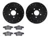 8602-54019 Drilled/Slotted Brake Rotors w/5000 Euro Ceramic Brake Pads Kit [Black], 2012-2018 Ford/Lincoln/Mercury/Mazda, Positi - image 1