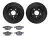 8602-54021 Drilled/Slotted Brake Rotors w/5000 Euro Ceramic Brake Pads Kit [Black], 2004-2019 Multiple Makes/Models, Position: F - image 1