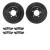 8602-54027 Drilled/Slotted Brake Rotors w/5000 Euro Ceramic Brake Pads Kit [Black], 2006-2010 Ford/Lincoln/Mercury/Mazda, Positi - image 1