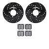 8602-56003 Drilled/Slotted Brake Rotors w/5000 Euro Ceramic Brake Pads Kit [Black], 1970-1986 Multiple Makes/Models, Position: F - image 1