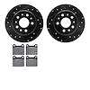 8602-63003 Drilled/Slotted Brake Rotors w/5000 Euro Ceramic Brake Pads Kit [Black], 1961-1991 Mercedes-Benz, Position: Rear - image 1