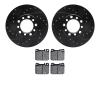8602-63006 Drilled/Slotted Brake Rotors w/5000 Euro Ceramic Brake Pads Kit [Black], 1973-1979 Mercedes-Benz, Position: Front - image 1