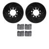 8602-63009 Drilled/Slotted Brake Rotors w/5000 Euro Ceramic Brake Pads Kit [Black], 1972-1979 Mercedes-Benz, Position: Front - image 1