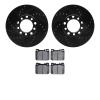 8602-63010 Drilled/Slotted Brake Rotors w/5000 Euro Ceramic Brake Pads Kit [Black], 1979-1980 Mercedes-Benz, Position: Front - image 1