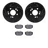 8602-63013 Drilled/Slotted Brake Rotors w/5000 Euro Ceramic Brake Pads Kit [Black], 1987-1993 Mercedes-Benz, Position: Front - image 1
