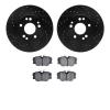 8602-63019 Drilled/Slotted Brake Rotors w/5000 Euro Ceramic Brake Pads Kit [Black], 1984-1995 Mercedes-Benz, Position: Front - image 1