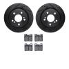 8602-63028 Drilled/Slotted Brake Rotors w/5000 Euro Ceramic Brake Pads Kit [Black], 1992-1995 Mercedes-Benz, Position: Rear - image 1