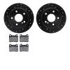 8602-63029 Drilled/Slotted Brake Rotors w/5000 Euro Ceramic Brake Pads Kit [Black], 1994-1995 Mercedes-Benz, Position: Rear - image 1