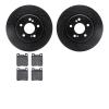 8602-63033 Drilled/Slotted Brake Rotors w/5000 Euro Ceramic Brake Pads Kit [Black], 1993-2002 Mercedes-Benz, Position: Rear - image 1