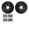 8602-63034 Drilled/Slotted Brake Rotors w/5000 Euro Ceramic Brake Pads Kit [Black], 1990-1995 Mercedes-Benz, Position: Front - image 1