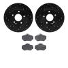 8602-63038 Drilled/Slotted Brake Rotors w/5000 Euro Ceramic Brake Pads Kit [Black], 1997-1998 Mercedes-Benz, Position: Front - image 1