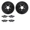 8602-63049 Drilled/Slotted Brake Rotors w/5000 Euro Ceramic Brake Pads Kit [Black], 2003-2006 Mercedes-Benz, Position: Rear - image 1