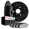 8602-63053 Drilled/Slotted Brake Rotors w/5000 Euro Ceramic Brake Pads Kit [Black], 2005-2016 Smart, Position: Front - image 1