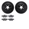 8602-63070 Drilled/Slotted Brake Rotors w/5000 Euro Ceramic Brake Pads Kit [Black], 2006-2012 Mercedes-Benz, Position: Rear - image 1