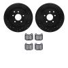 8602-68002 Drilled/Slotted Brake Rotors w/5000 Euro Ceramic Brake Pads Kit [Black], 2003-2008 Infiniti/Nissan, Position: Rear - image 1