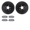 8602-68003 Drilled/Slotted Brake Rotors w/5000 Euro Ceramic Brake Pads Kit [Black], 2007-2015 Infiniti/Nissan, Position: Rear - image 1
