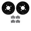 8602-73007 Drilled/Slotted Brake Rotors w/5000 Euro Ceramic Brake Pads Kit [Black], 1984-1995 Audi/Volkswagen, Position: Rear - image 1