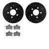 8602-73010 Drilled/Slotted Brake Rotors w/5000 Euro Ceramic Brake Pads Kit [Black], 1986-2000 Audi/Volkswagen, Position: Rear - image 1