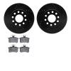 8602-73012 Drilled/Slotted Brake Rotors w/5000 Euro Ceramic Brake Pads Kit [Black], 1990-1997 Audi/Volkswagen, Position: Rear - image 1