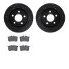 8602-73019 Drilled/Slotted Brake Rotors w/5000 Euro Ceramic Brake Pads Kit [Black], 2000-2003 Audi/Volkswagen, Position: Rear - image 1