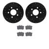 8602-73037 Drilled/Slotted Brake Rotors w/5000 Euro Ceramic Brake Pads Kit [Black], 2002-2006 Audi/Volkswagen, Position: Rear - image 1