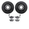 8602-73038 Drilled/Slotted Brake Rotors w/5000 Euro Ceramic Brake Pads Kit [Black], 1999-2006 Audi/Volkswagen, Position: Front - image 1
