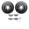 8602-73064 Drilled/Slotted Brake Rotors w/5000 Euro Ceramic Brake Pads Kit [Black], Fits Select Audi/Volkswagen, Position: Front - image 1