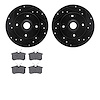 8602-74005 Drilled/Slotted Brake Rotors w/5000 Euro Ceramic Brake Pads Kit [Black], 1985-2002 Audi/Volkswagen, Position: Rear - image 1