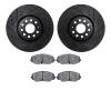 8602-74061 Drilled/Slotted Brake Rotors w/5000 Euro Ceramic Brake Pads Kit [Black], Fits Select Audi/Volkswagen, Position: Front - image 1