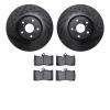 8602-75000 Drilled/Slotted Brake Rotors w/5000 Euro Ceramic Brake Pads Kit [Black], 2006-2020 Lexus/Toyota/Scion, Position: Fron - image 1