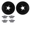 8602-80004 Drilled/Slotted Brake Rotors w/5000 Euro Ceramic Brake Pads Kit [Black], 2007-2013 Ford/Lincoln/Mercury/Mazda, Positi - image 1