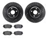 8602-80007 Drilled/Slotted Brake Rotors w/5000 Euro Ceramic Brake Pads Kit [Black], Fits Select Multiple Makes/Models, Position: - image 1