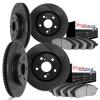 8604-31032 Drilled/Slotted Brake Rotors w/5000 Euro Ceramic Brake Pads Kit [Black], Fits Select BMW, Position: Front and Rear - image 1