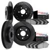 8604-40000 Drilled/Slotted Brake Rotors w/5000 Euro Ceramic Brake Pads Kit [Black], 2012-2020 Multiple Makes/Models, Position: F - image 1