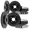 8604-56000 Drilled/Slotted Brake Rotors w/5000 Euro Ceramic Brake Pads Kit [Black], 1995-2000 Ford/Lincoln/Mercury/Mazda, Positi - image 1