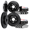 8604-74009 Drilled/Slotted Brake Rotors w/5000 Euro Ceramic Brake Pads Kit [Black], 2015-2021 Multiple Makes/Models, Position: F - image 1