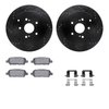 8612-01000 Drilled/Slotted Brake Rotors w/5000 Euro Ceramic Brake Pads Kit & Hardware [Black], 2009-2017 Suzuki, Position: Rear - image 2