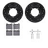 8612-02000 Drilled/Slotted Brake Rotors w/5000 Euro Ceramic Brake Pads Kit & Hardware [Black], 1976-1976 Porsche, Position: Fron - image 1